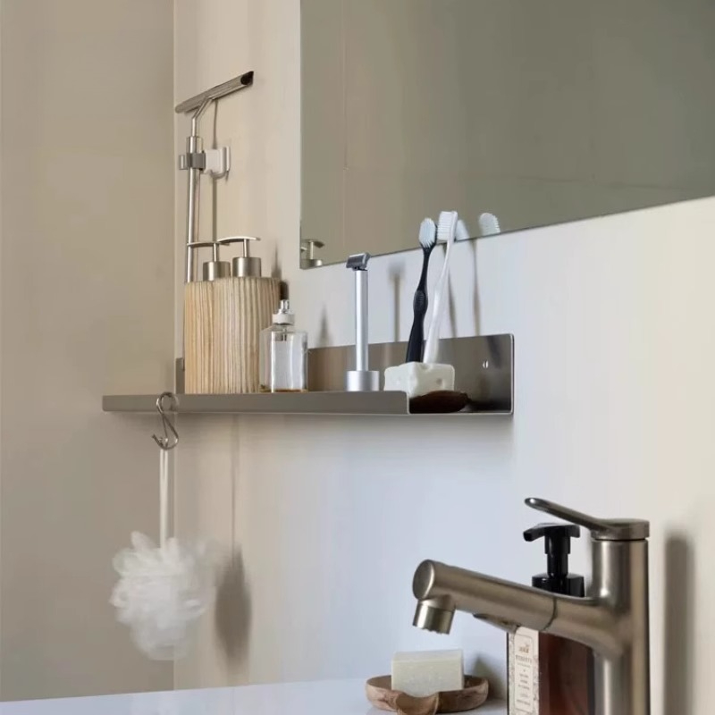 Desk Setup Shelves - Badezimmer Minimalistisches Edelstahlregal Sanitärprodukte Zähne Tasse