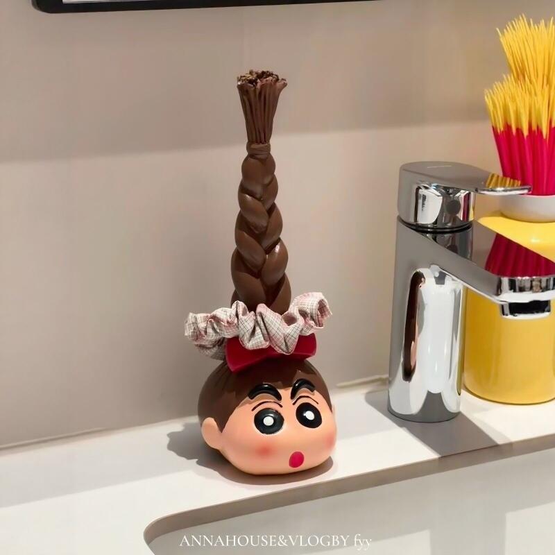 Desk Setup Kawaii - Kawaii Crayon Shin Chan Langes Zopf-Haargummi-Aufbewahrungsregal