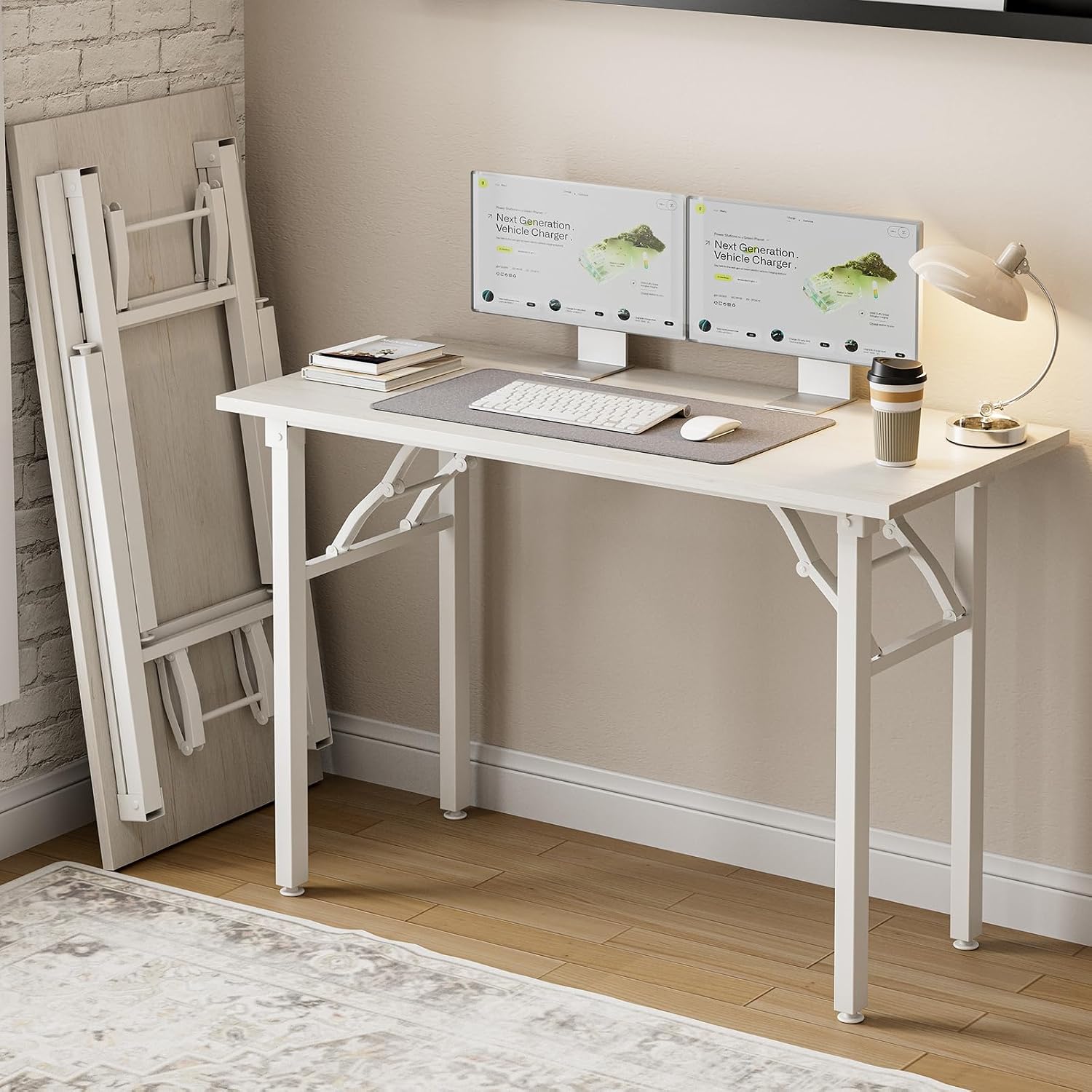 Desk Setup For 2 Laptops - Frylr Kleiner klappbarer Computertisch – tragbarer,