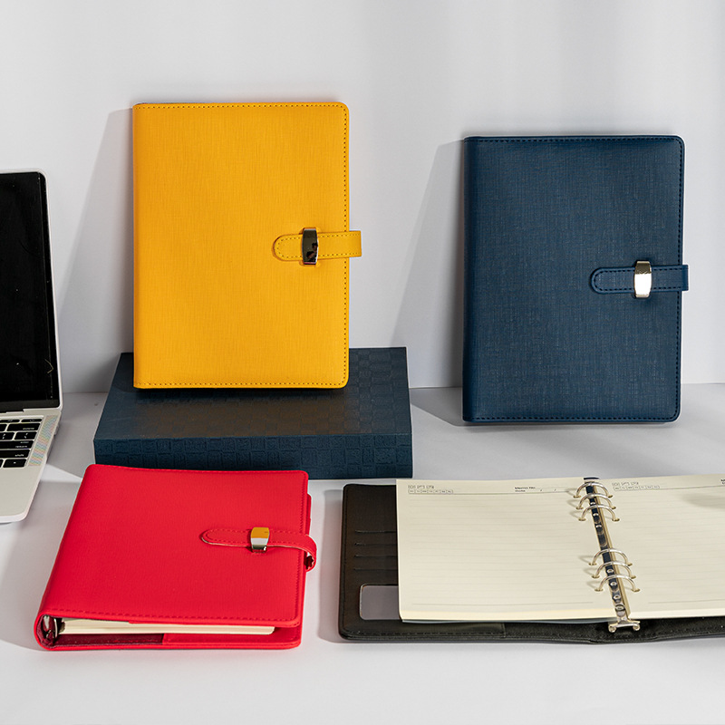 Ring Binder Box - A5 23x17cm 6 Ringbuch PU Clip-on