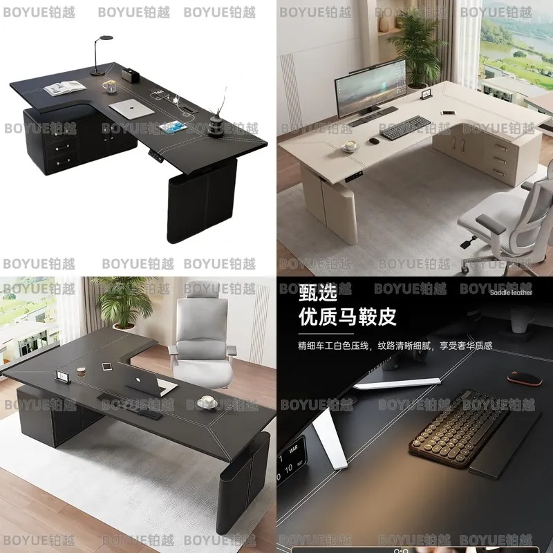 Desk Setup Corner - L-förmiger elektrisch höhenverstellbarer Eckschreibtisch mit Stauraum,