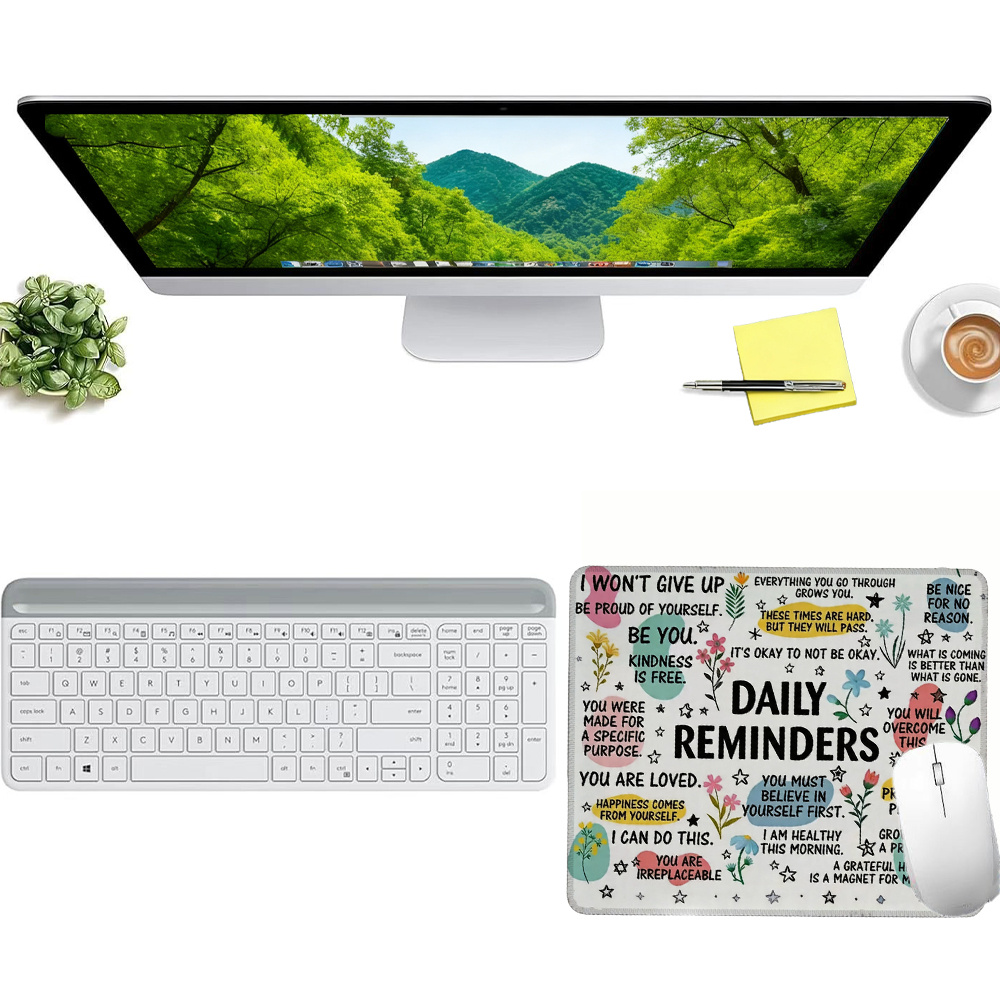 Desk Setup Gaming And Work - Stilvolles Affirmations-Mauspad, geeignet für Arbeit, Studium