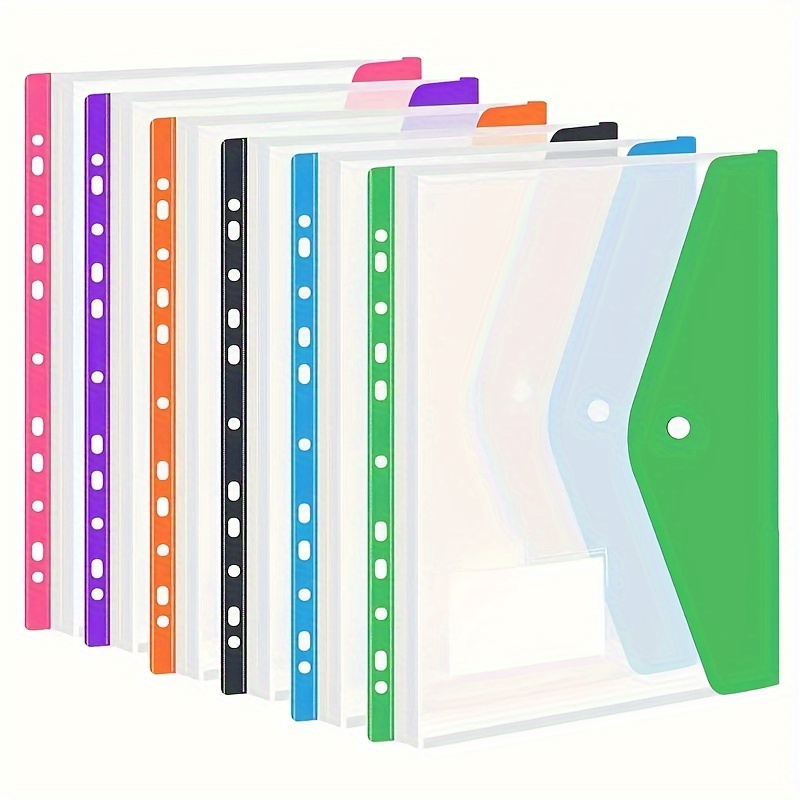 Ring Binder Box - Bunte Aktenordner aus Kunststoff mit Druckknopfverschluss,