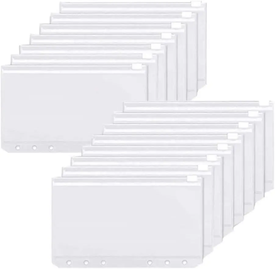 Ring Binder Box - Ordnertaschen, A6, 6-Loch-Reißverschluss, Ordnertaschen, wasserdichte PVC-Budget-Umschläge,