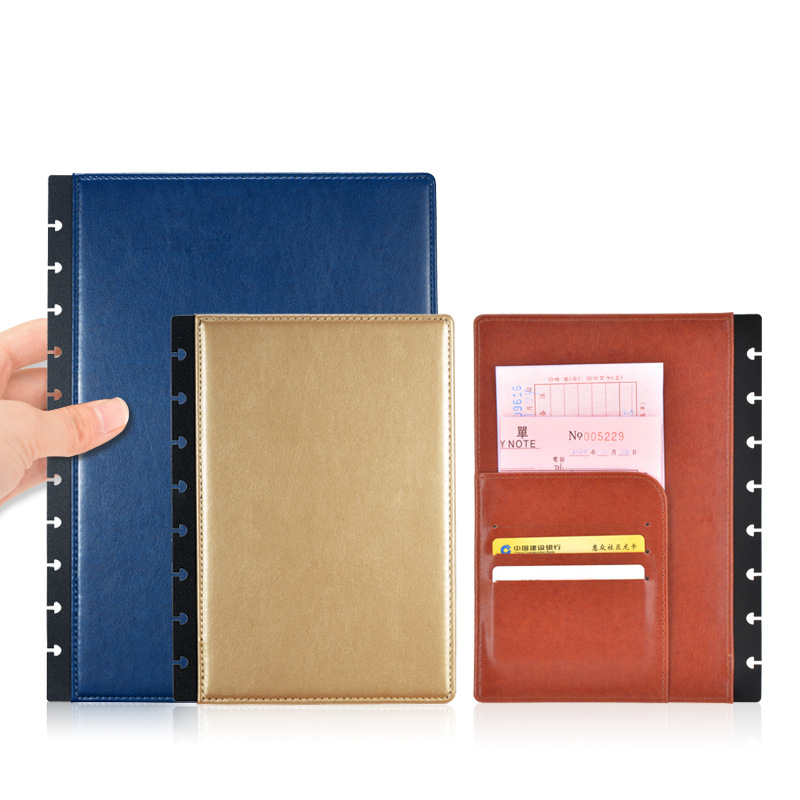 Ring Binder Box - Loseblatt-Notizbuch mit Ledereinband und Pilzlochbindung, Notizbuch-Einband,
