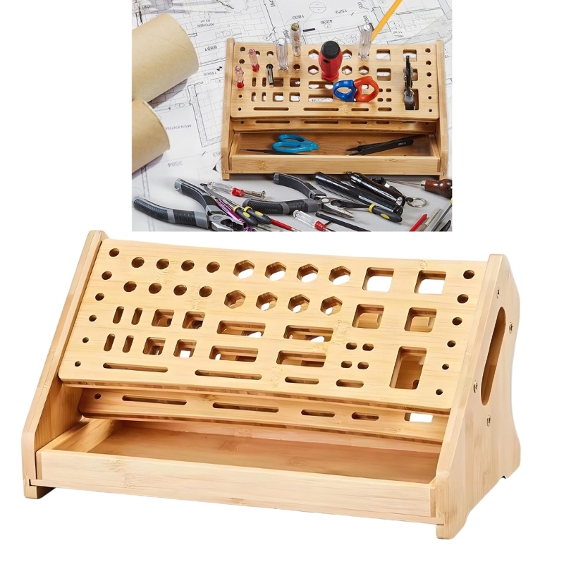 Desk Setup Needs - K1AE Aufbewahrungsregal aus Naturholz, kein Zusammenbau