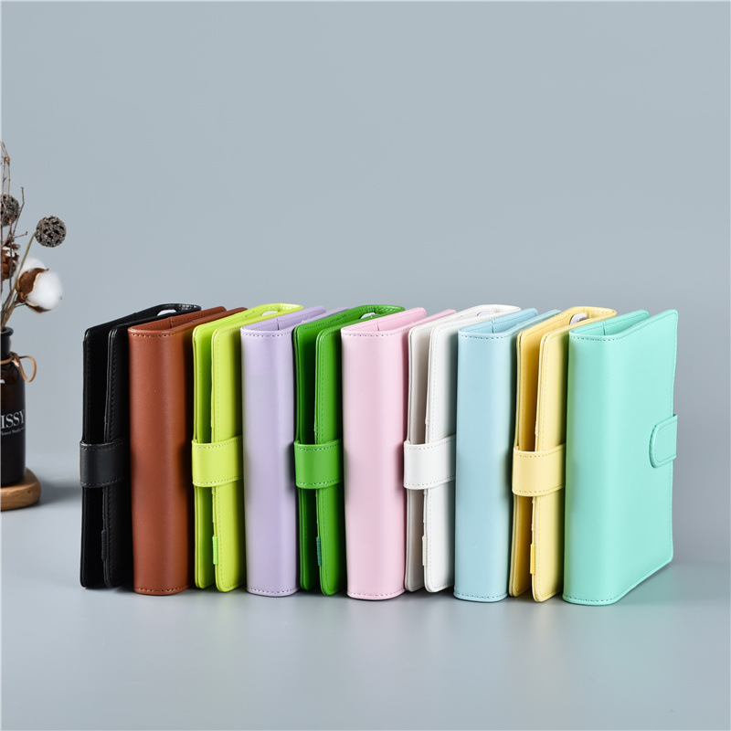 Ring Binder Box - A6/A5 Makronen Farbe PU Leder DIY