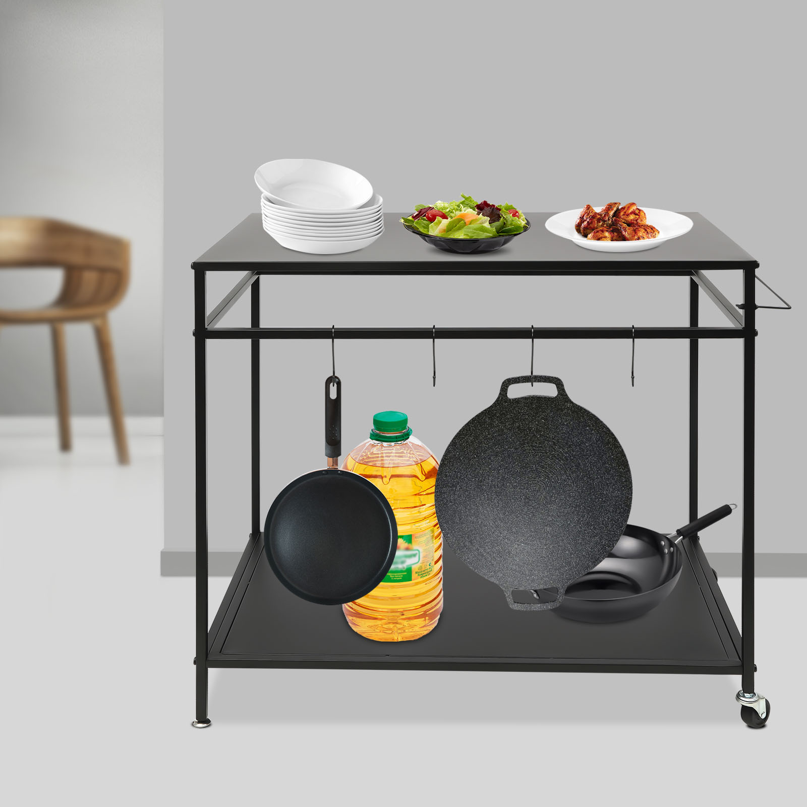 Doppelstöckiger, fahrbarer Koc – Desk Setup Shelves Bewertung und Preis