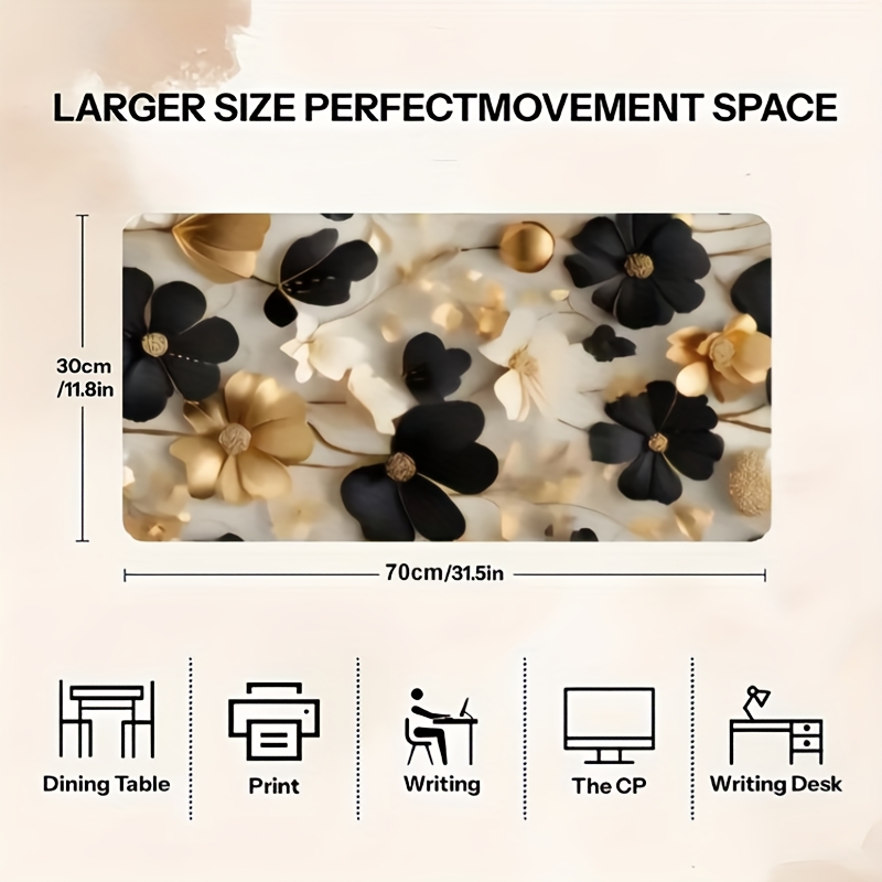 Schwarz-Goldene Blumenmuster G – Desk Setup Gaming And Work Bewertung und Preis
