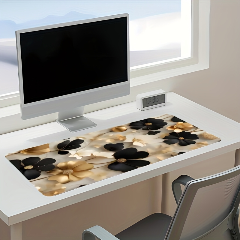 Schwarz-Goldene Blumenmuster G – Desk Setup Gaming And Work Bewertung und Preis