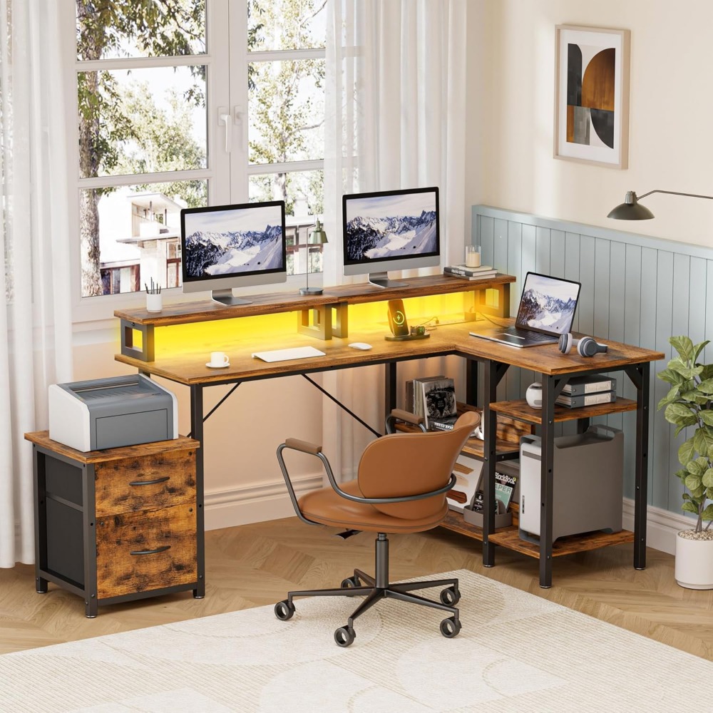 Büroschreibtisch mit Aktenschu – Desk Setup Corner Bewertung und Preis