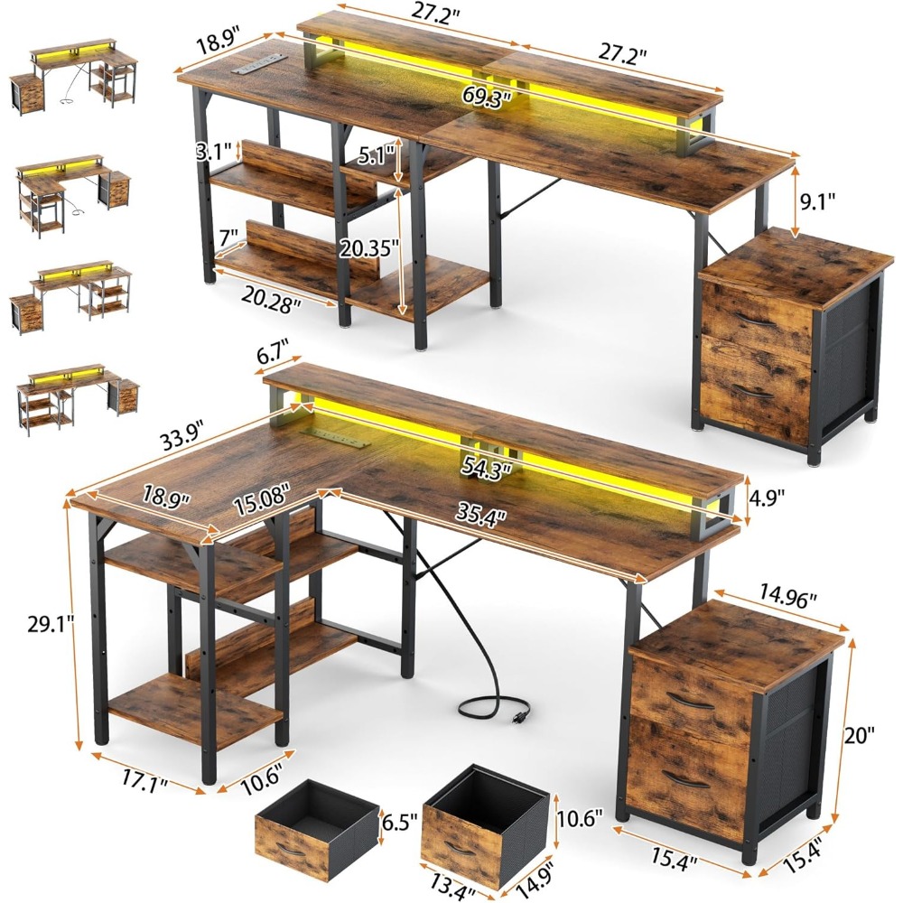 Büroschreibtisch mit Aktenschu – Desk Setup Corner Bewertung und Preis